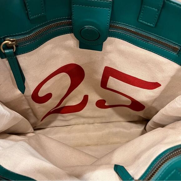 Gucci GG Supreme Monogram L'Aveugle Par Amour Print Vertical Tote Emerald Green - Picture 6 of 13